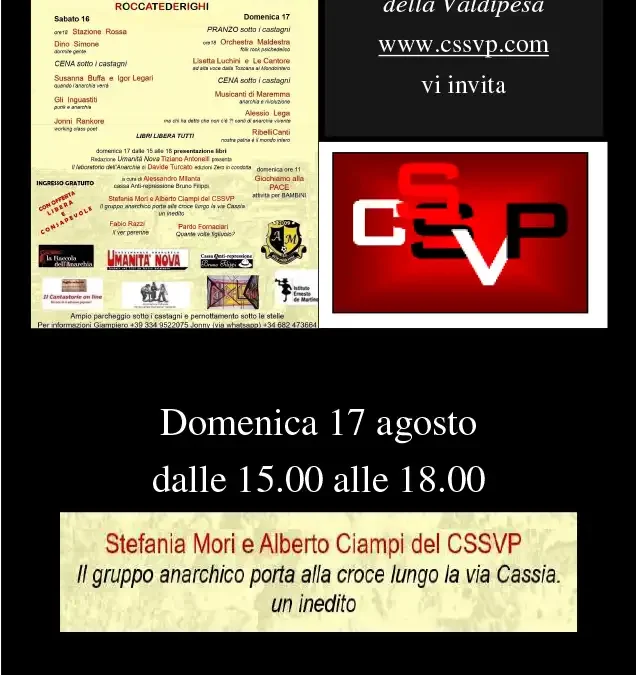 2° Invito a Roccatederighi (GR) il giorno 17 agosto dalle ore 15 alle 18